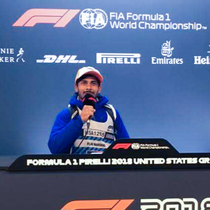 Marshaling at the 2018 Formula 1 US Grand Prix