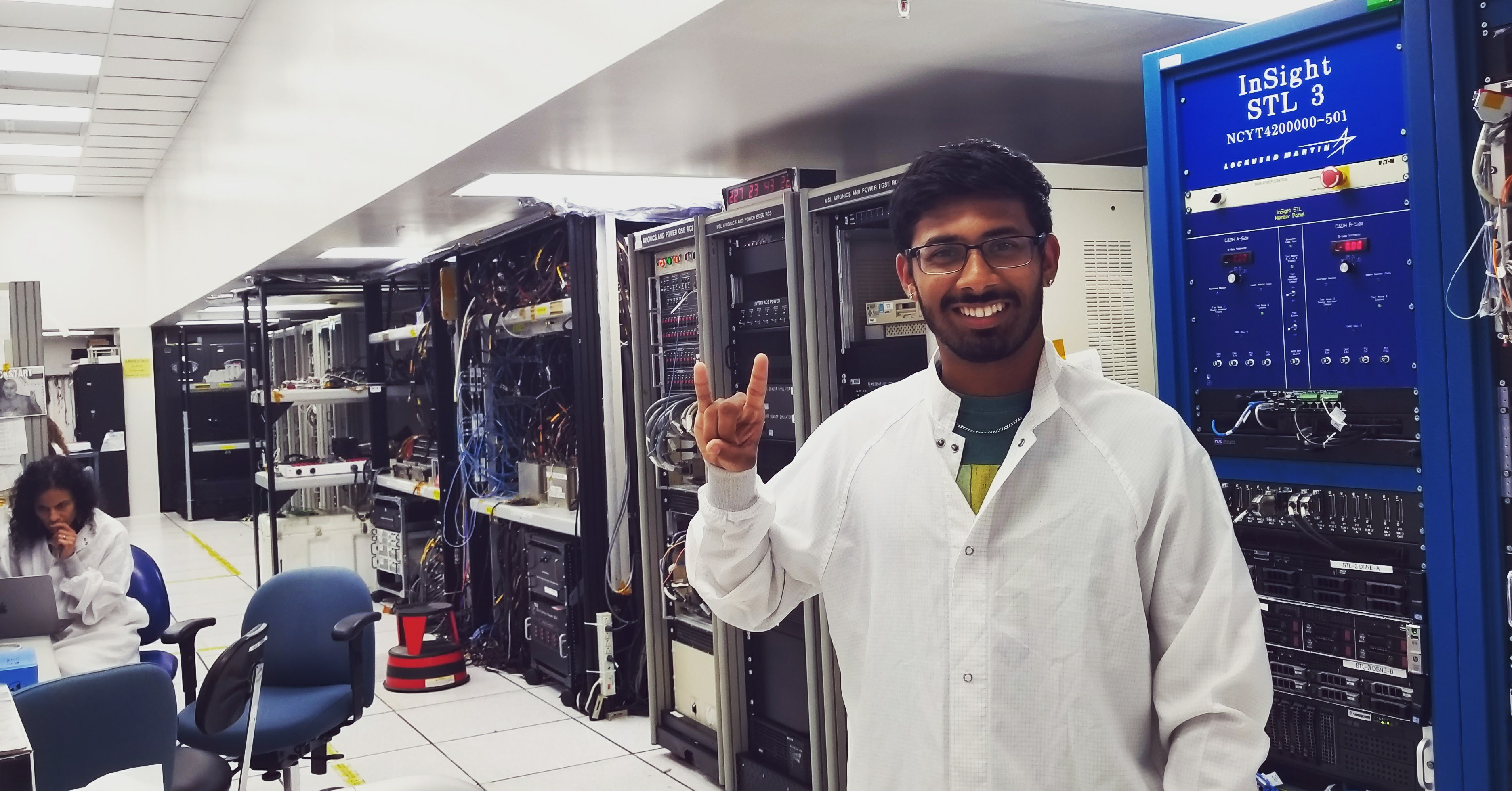 In the Insight Electronics Integration Facility at NASA JPL